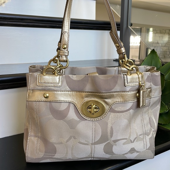 Coach Handbags - New Coach genuine, leather canvas, signature, handbag, purse, shoulder bag,